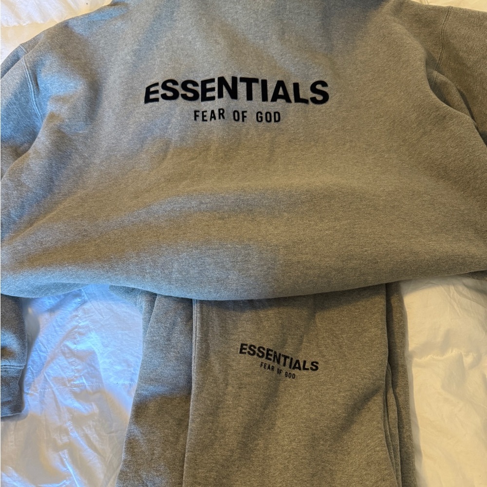 Mens Essentials Fear of God 2 piece Sets bundle light and dark gray